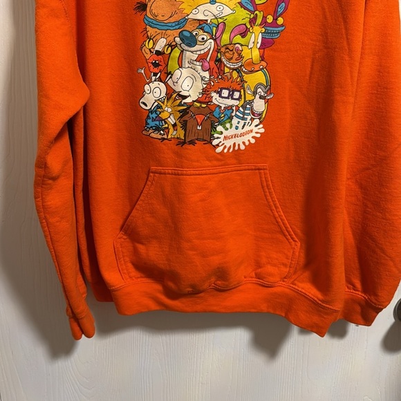 Nickelodeon Kids Unisex Boys Girl Rug Rats‎ Kangaroo Pocket Orange Hoodie Medium - Picture 4 of 8